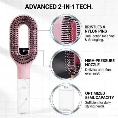 MistGlide™ 2-in-1 Spray Brush